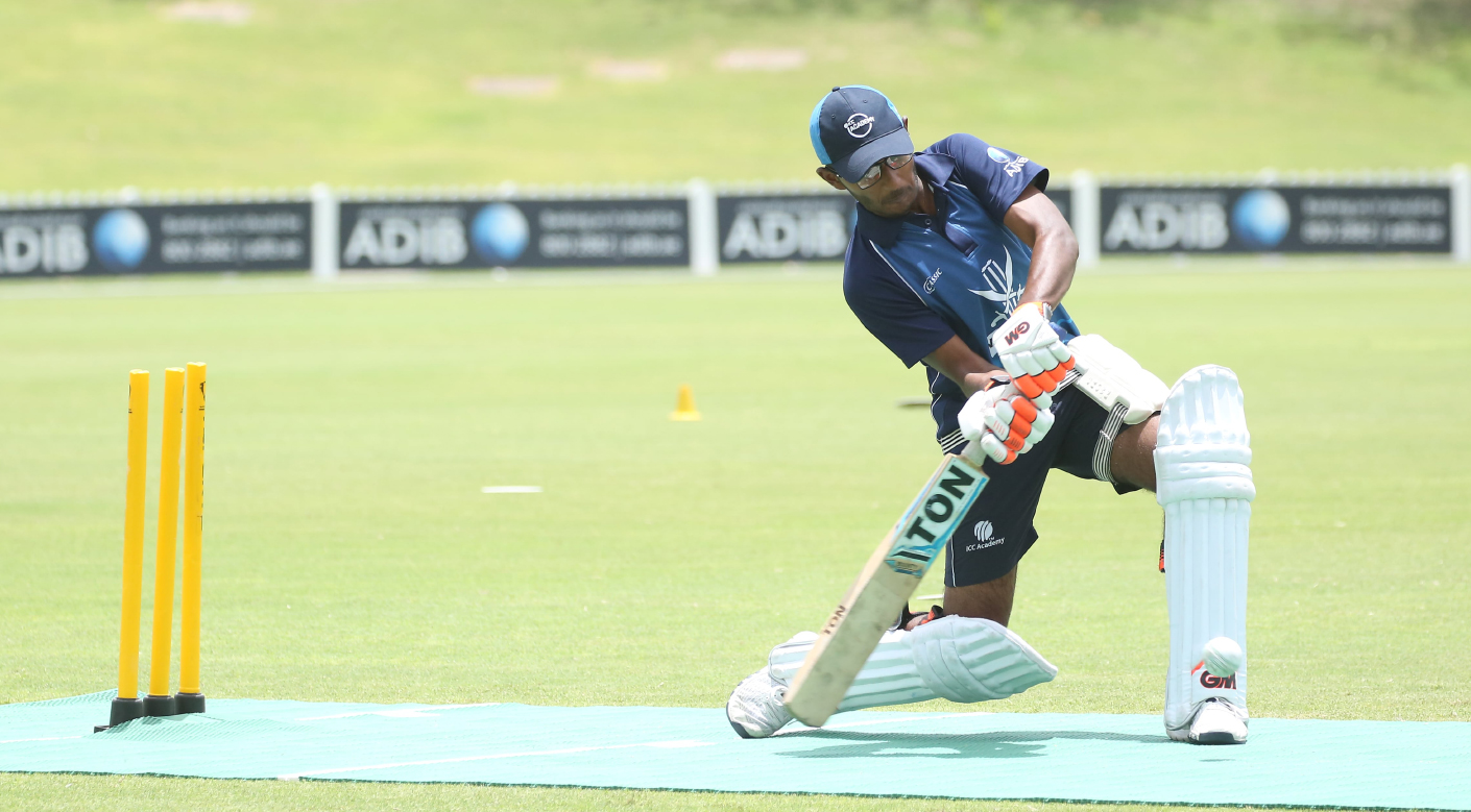 A student training at ICC cricket academy, using the latest cricket equipment